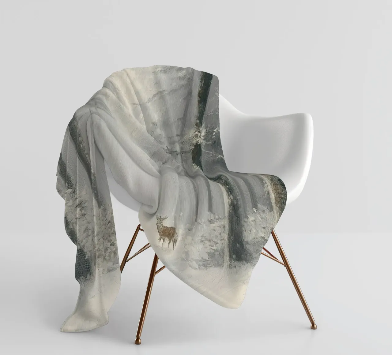 Foresta invernale con cervi nella neve coperta in pile da Cozy Vibes