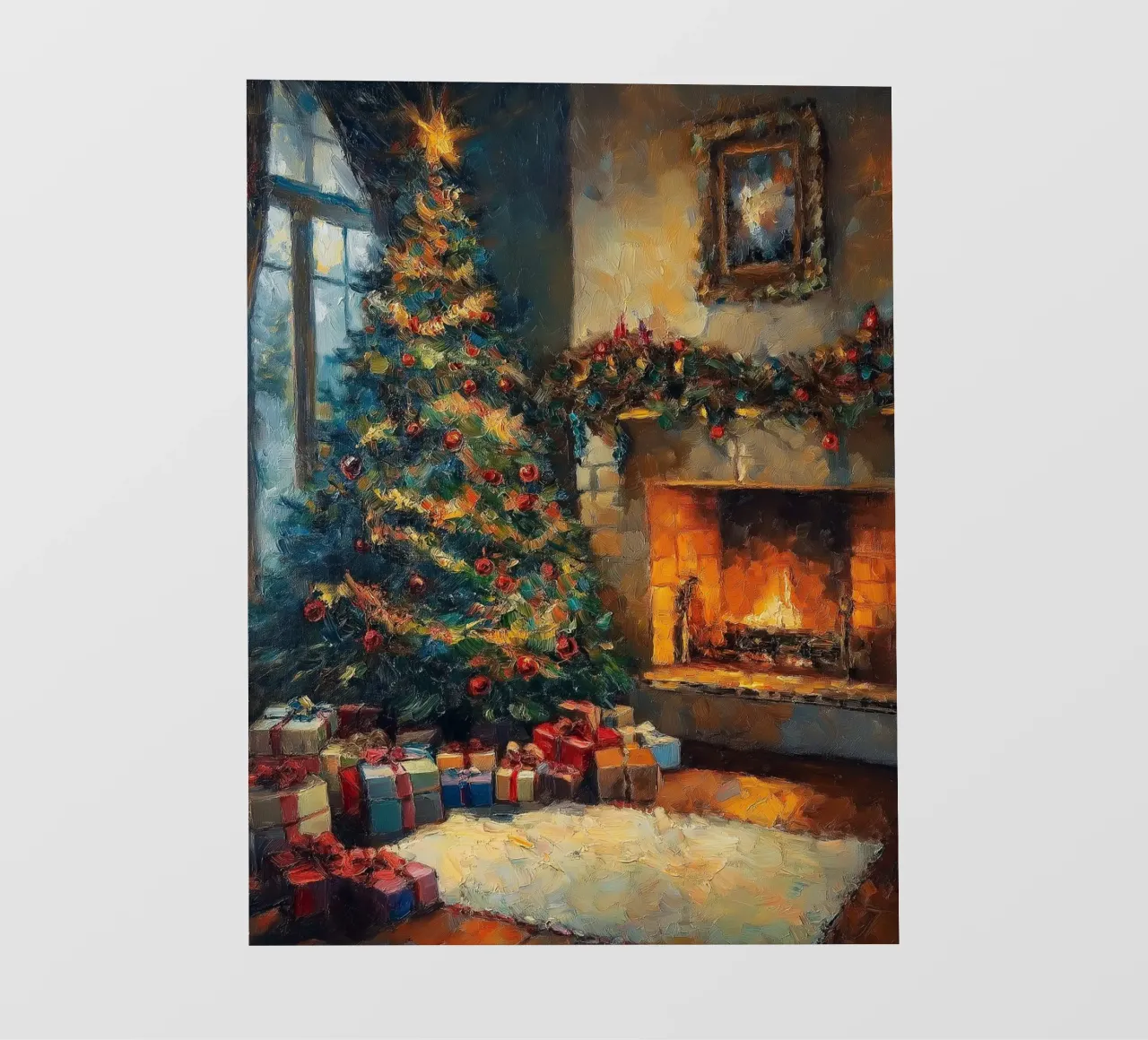 Caminetto natalizio con albero di Natale e regali pellicola backlit da Cozy Vibes