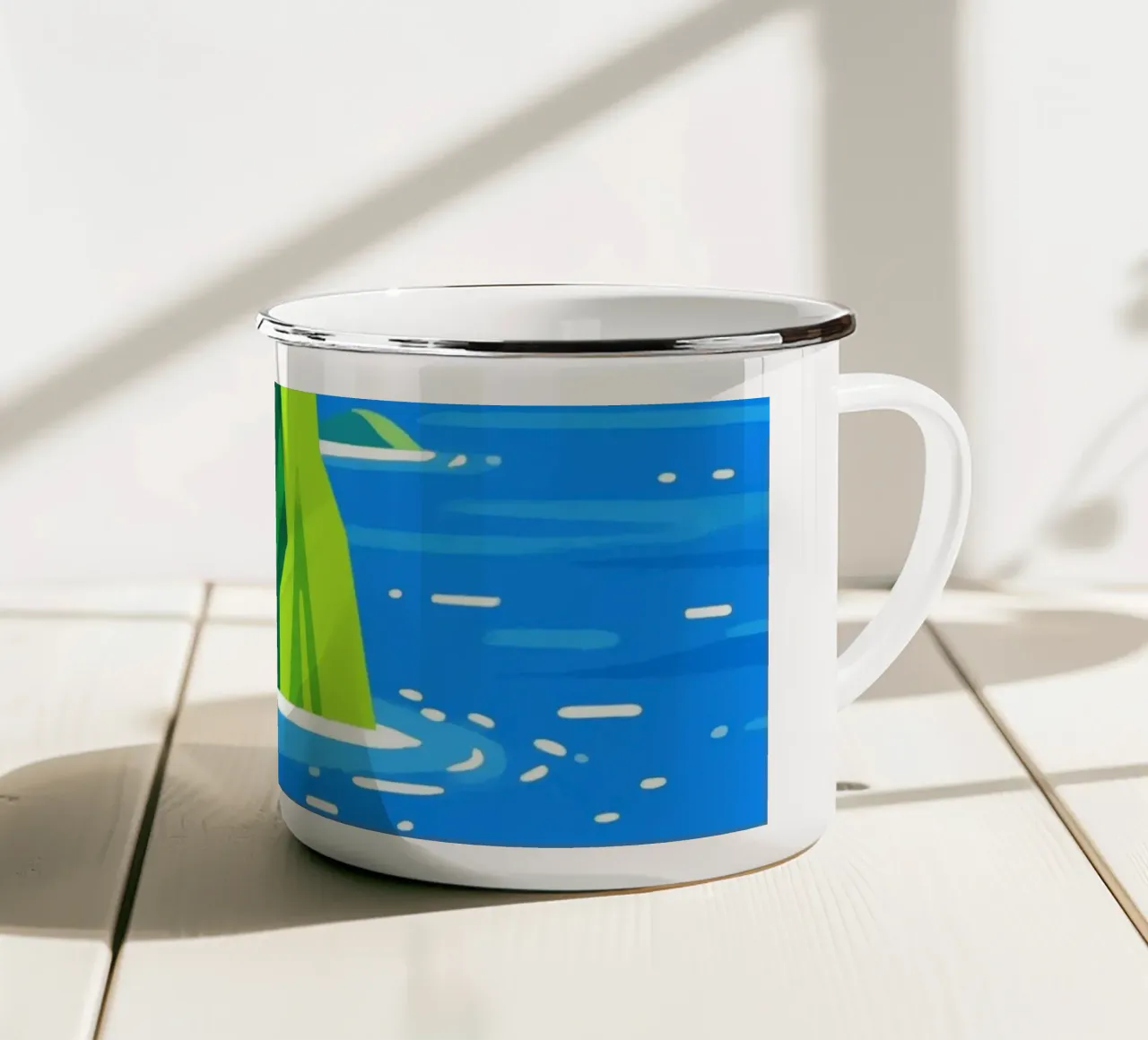 Natura di Sea Cliff tazza in smalto da knowledge