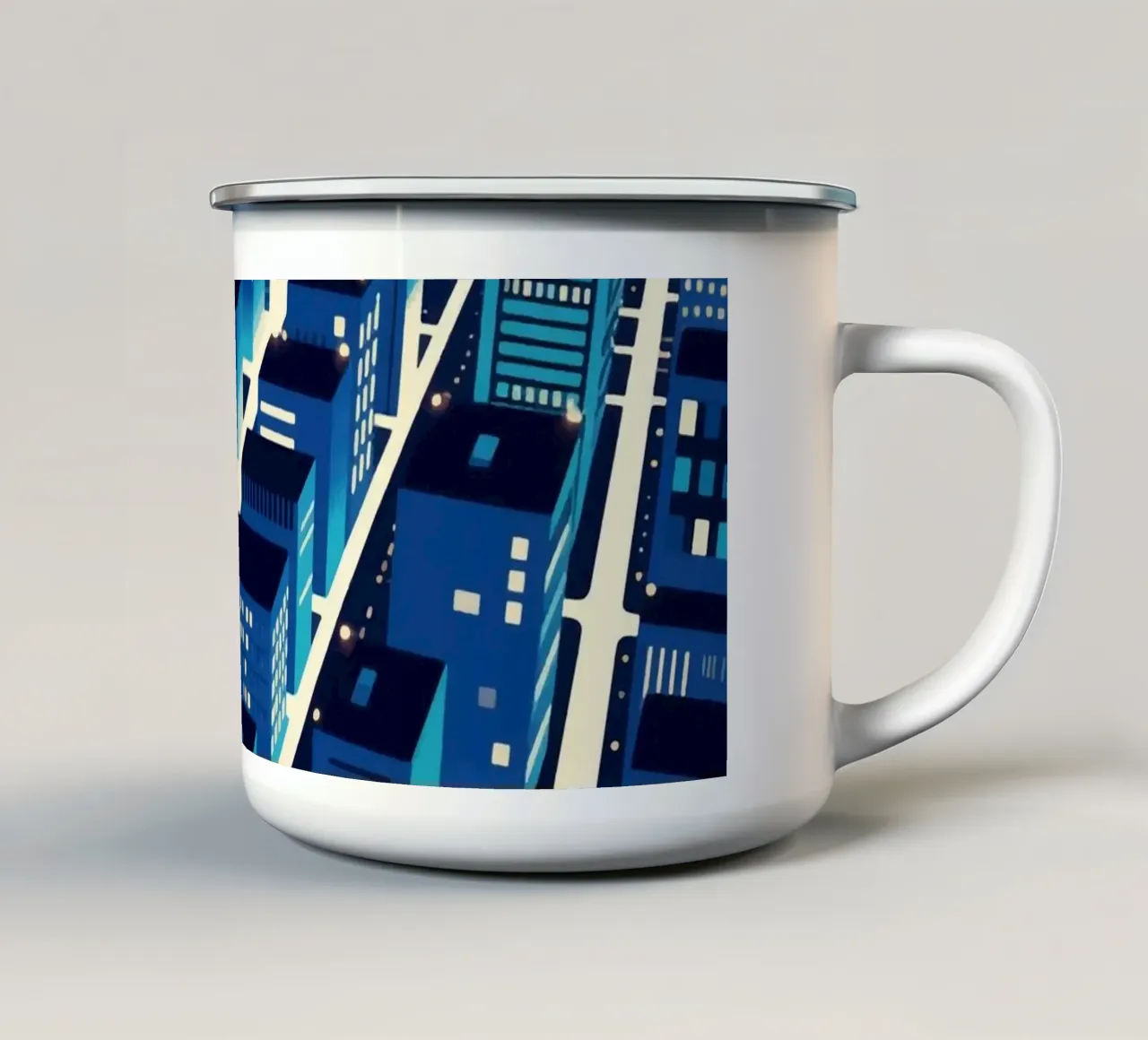 Notte urbana tazza in smalto da knowledge