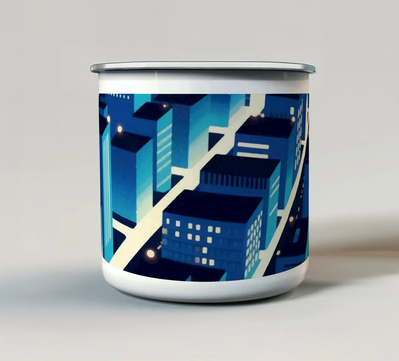 Notte urbana tazza in smalto da knowledge