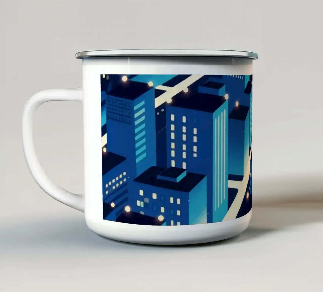 Notte urbana tazza in smalto da knowledge