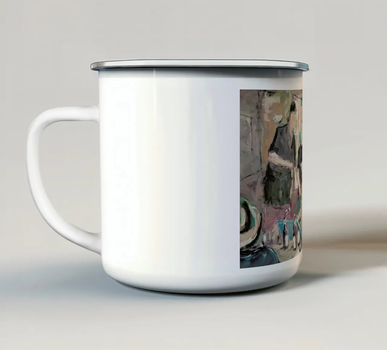 Rudelrocker Emaille Tasse von Andreas Wundersee