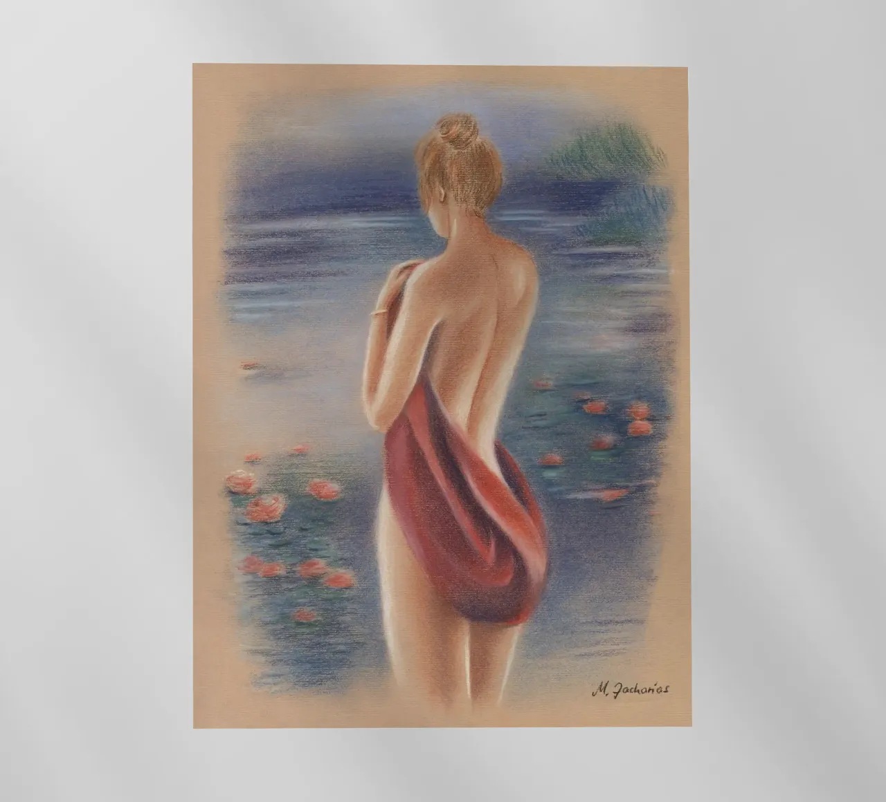 Nudo femminile sulla spiaggia pellicola backlit da Oliver