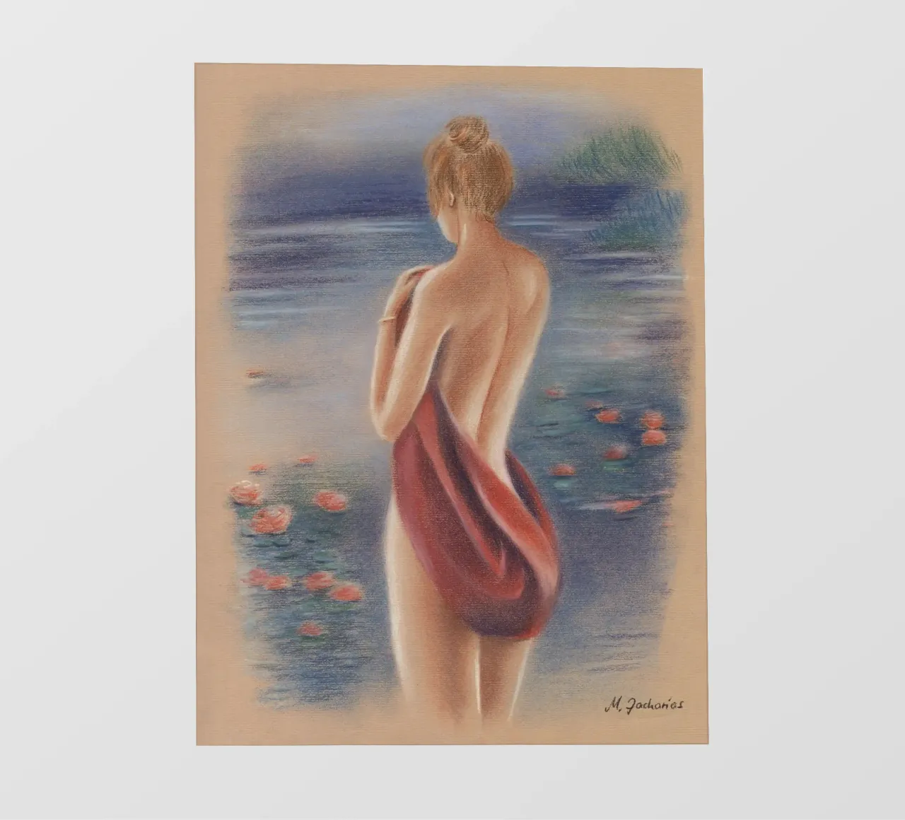 Nudo femminile sulla spiaggia pellicola backlit da Oliver