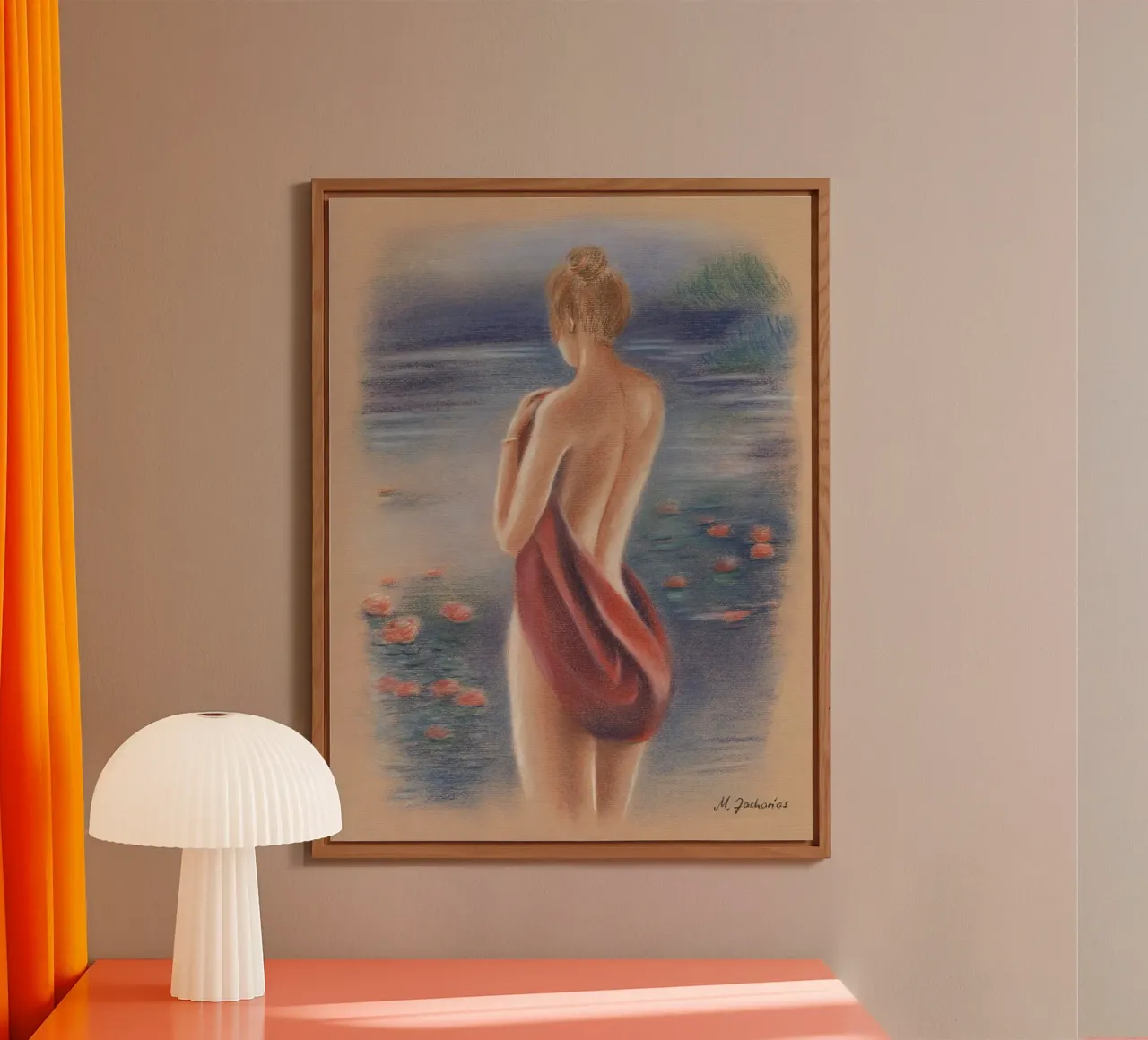 Nudo femminile sulla spiaggia alluminio dibond da Oliver