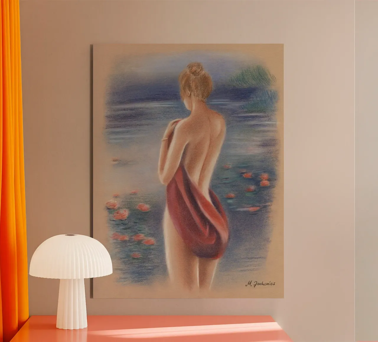 Nudo femminile sulla spiaggia alluminio dibond da Oliver