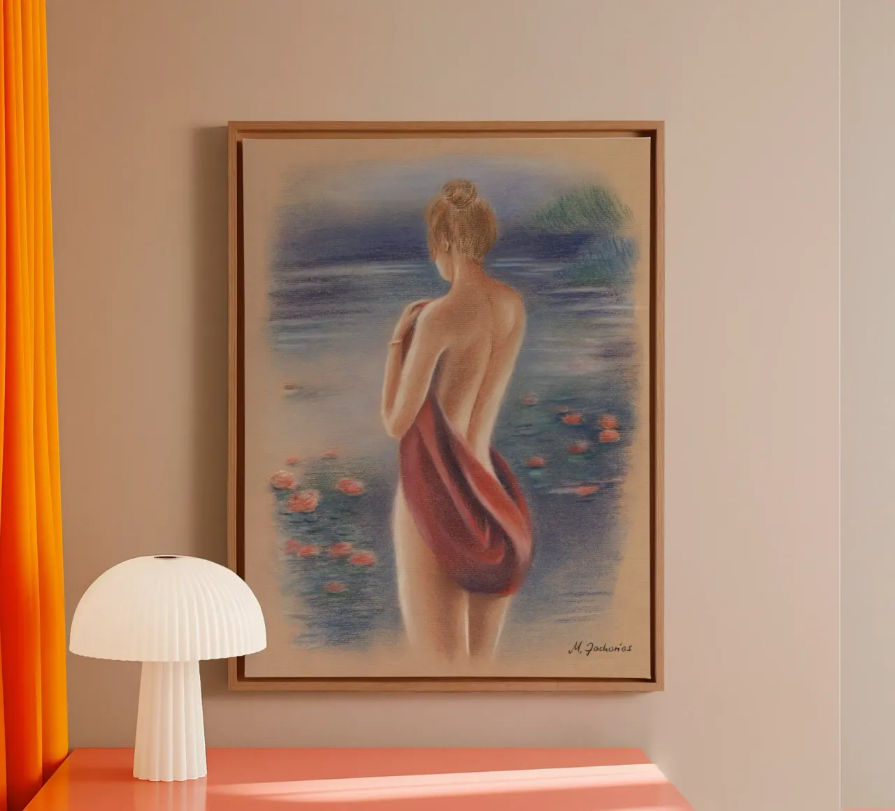Nudo femminile sulla spiaggia tela da Oliver