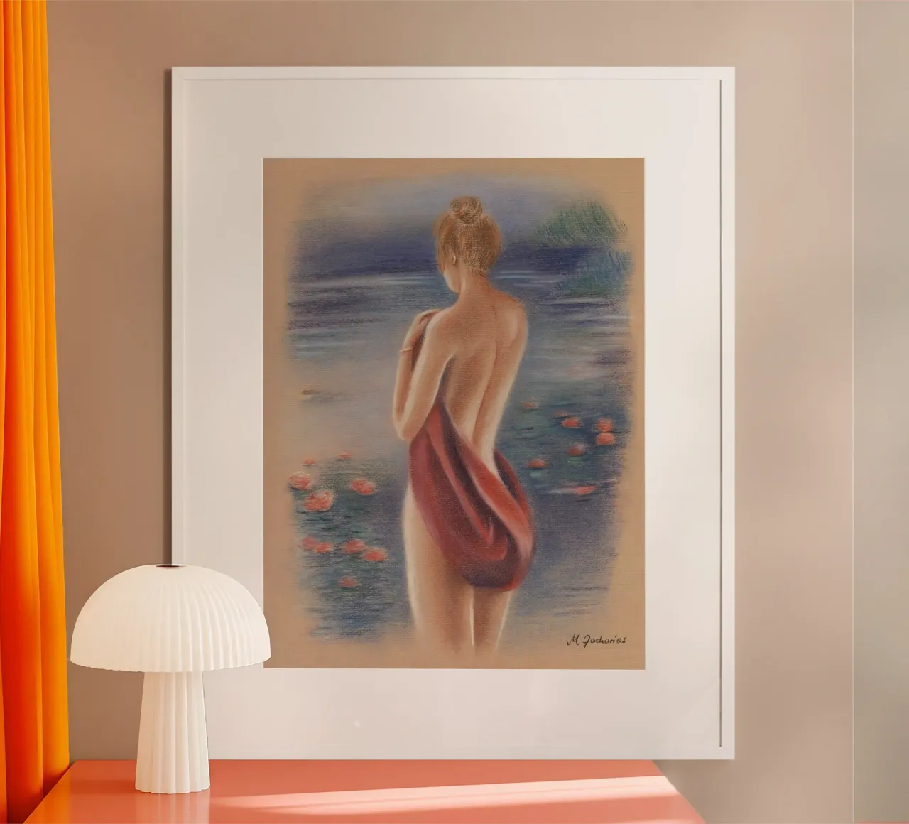 Nudo femminile sulla spiaggia carta hahnemühle da Oliver