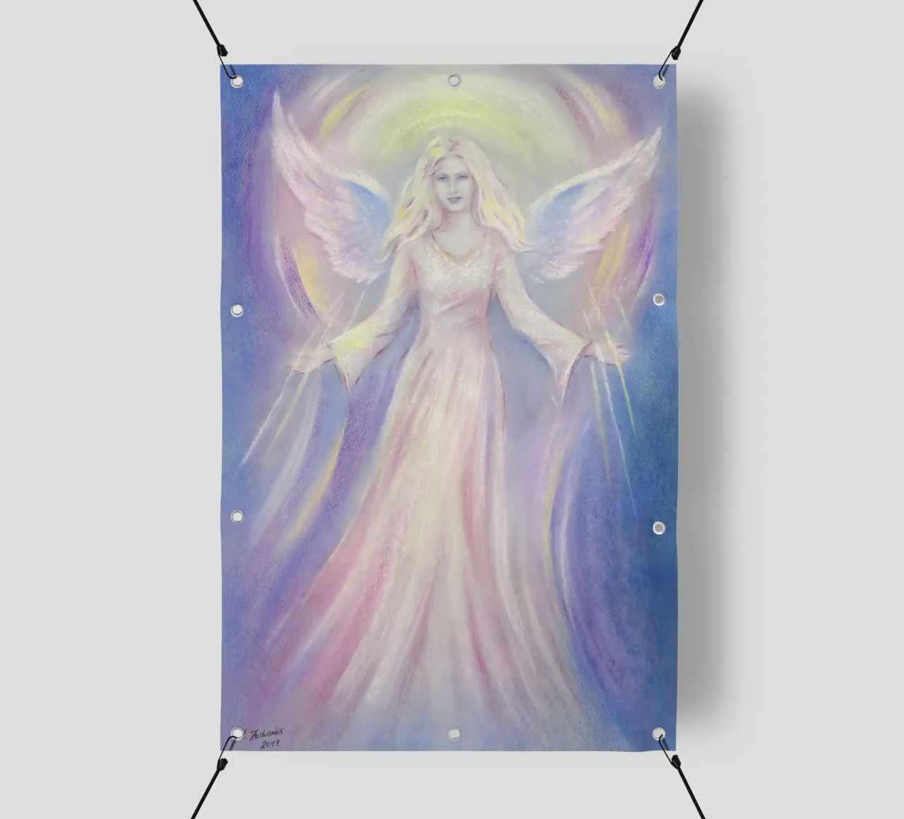 Luce e amore - pittura di angeli telo in pvc da Oliver