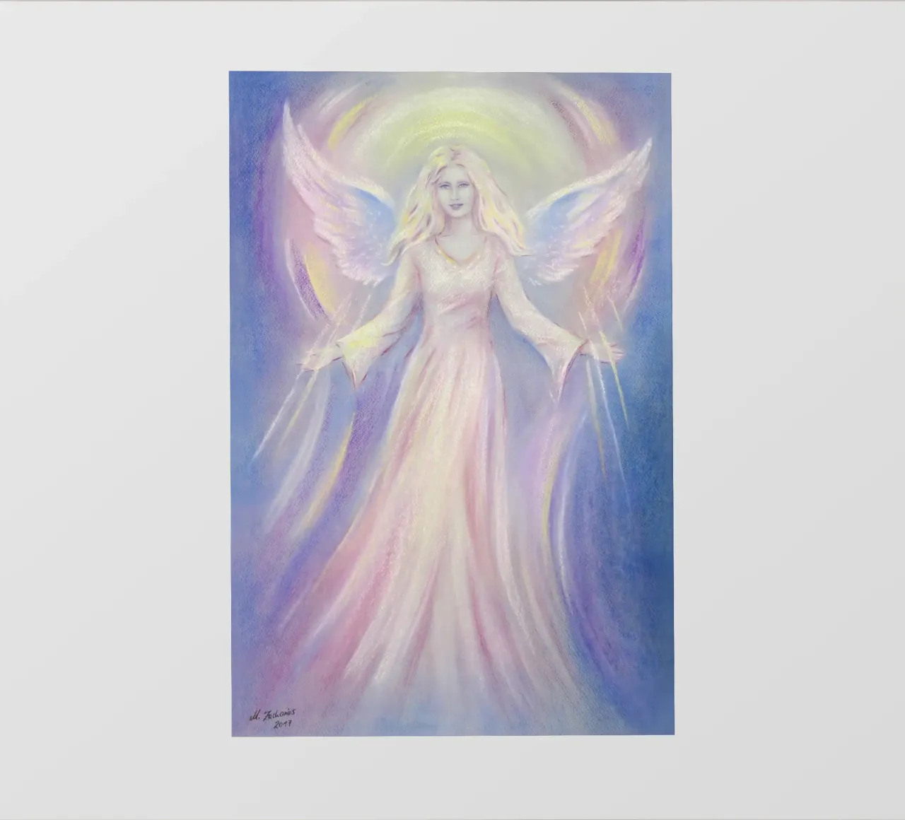 Luce e amore - pittura di angeli telo in pvc da Oliver