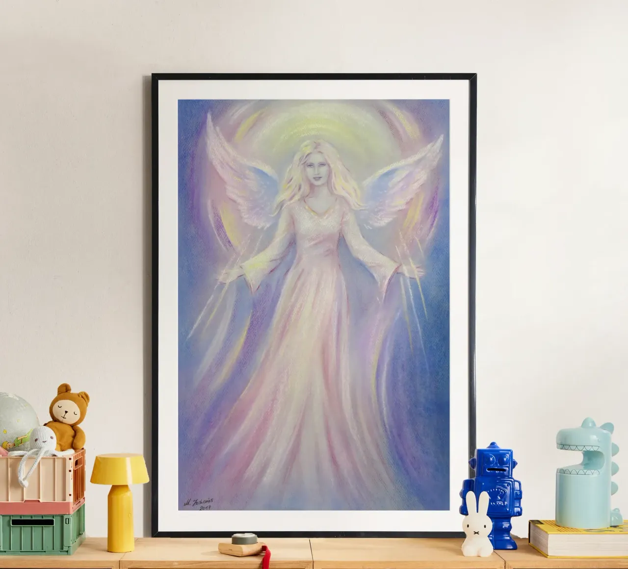Licht und Liebe - Engelgemälde Hahnemühle von Oliver