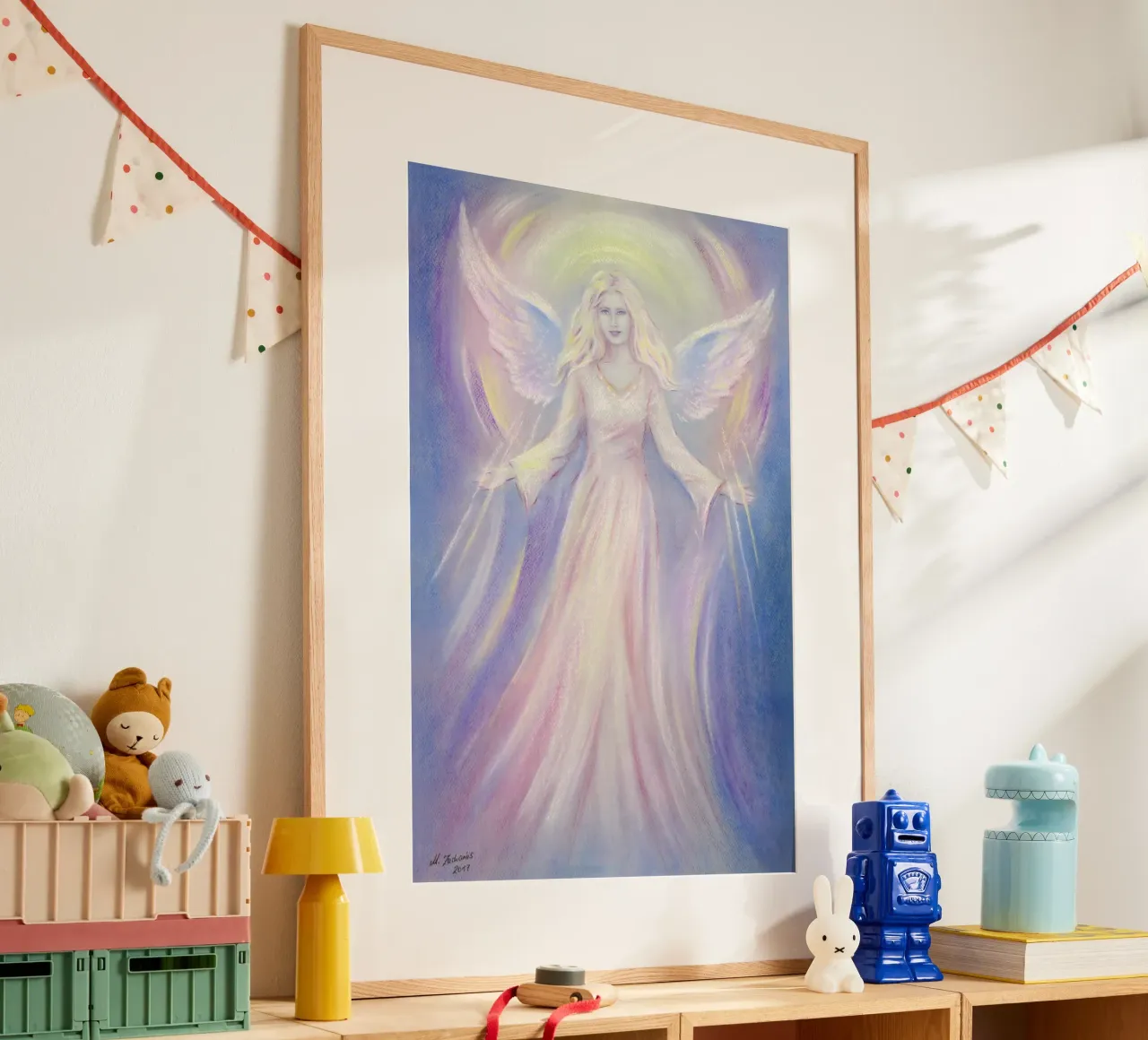 Licht und Liebe - Engelgemälde Hahnemühle von Oliver