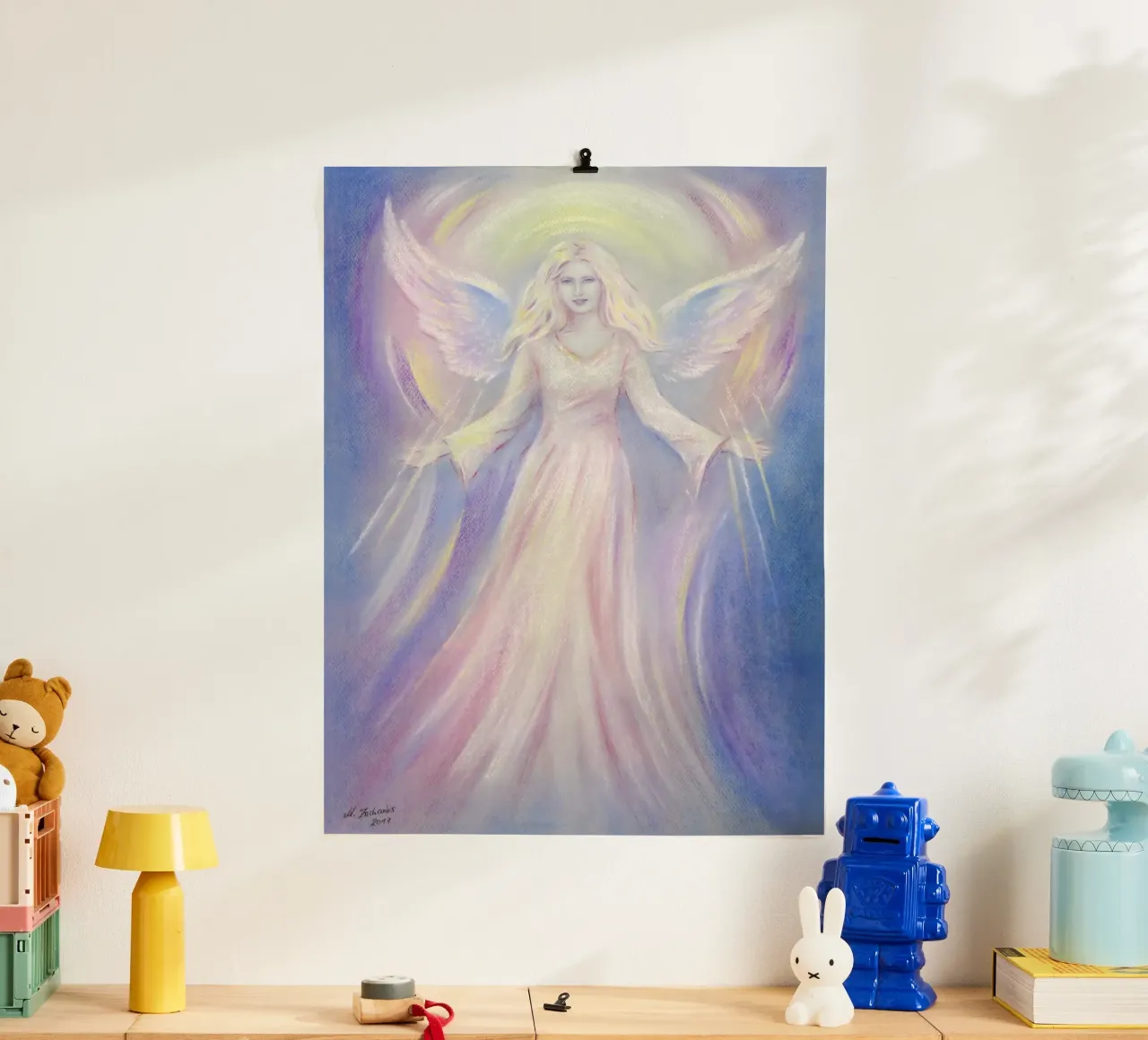 Licht und Liebe - Engelgemälde Hahnemühle von Oliver