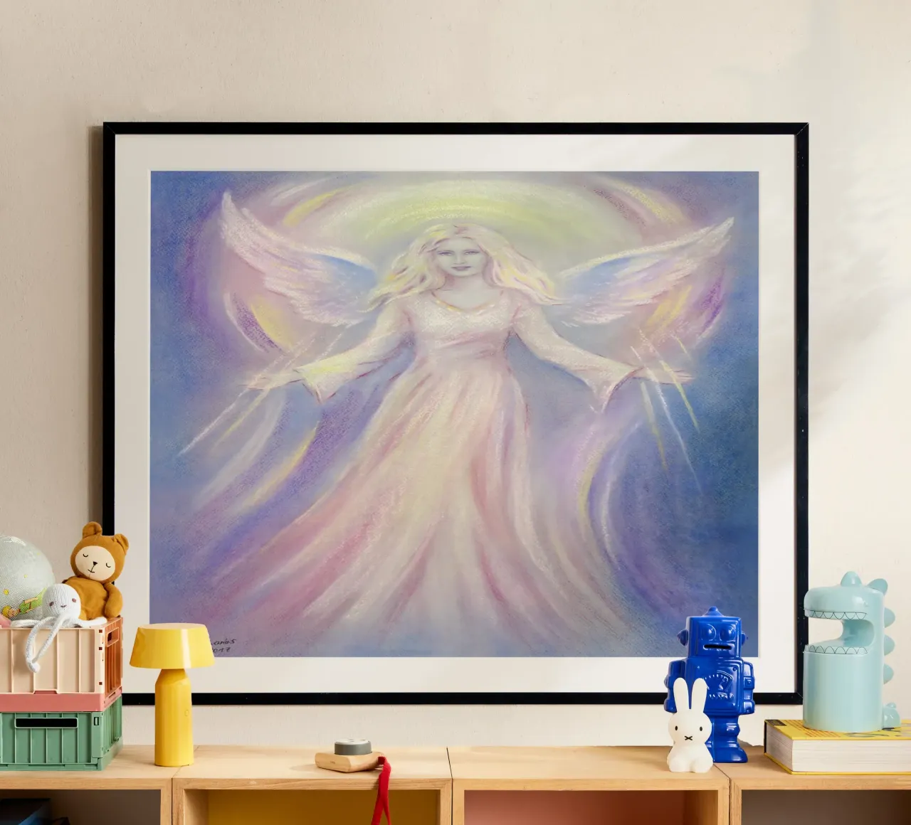 Licht und Liebe - Engelgemälde Hahnemühle von Oliver