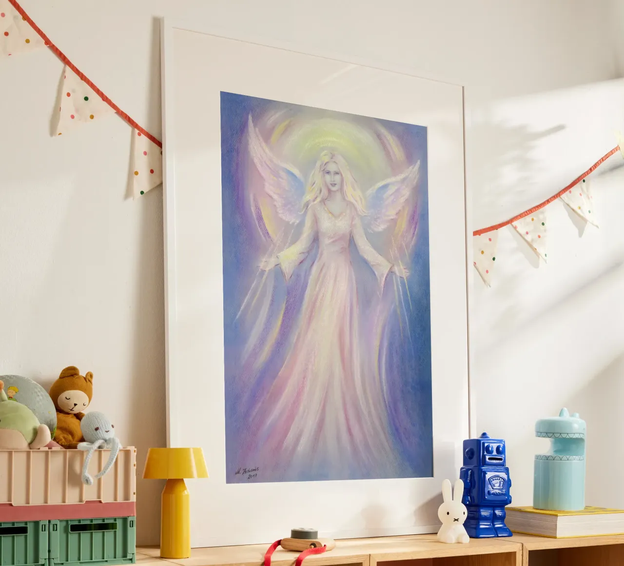 Licht und Liebe - Engelgemälde Hahnemühle von Oliver