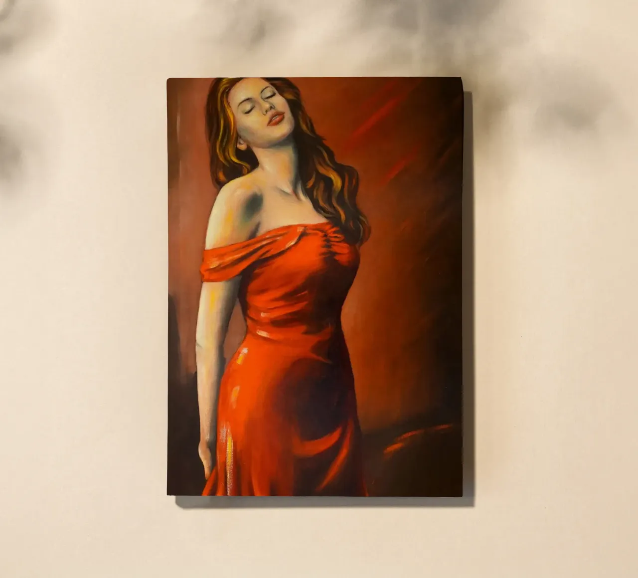 Signora in abito rosso diario da Oliver