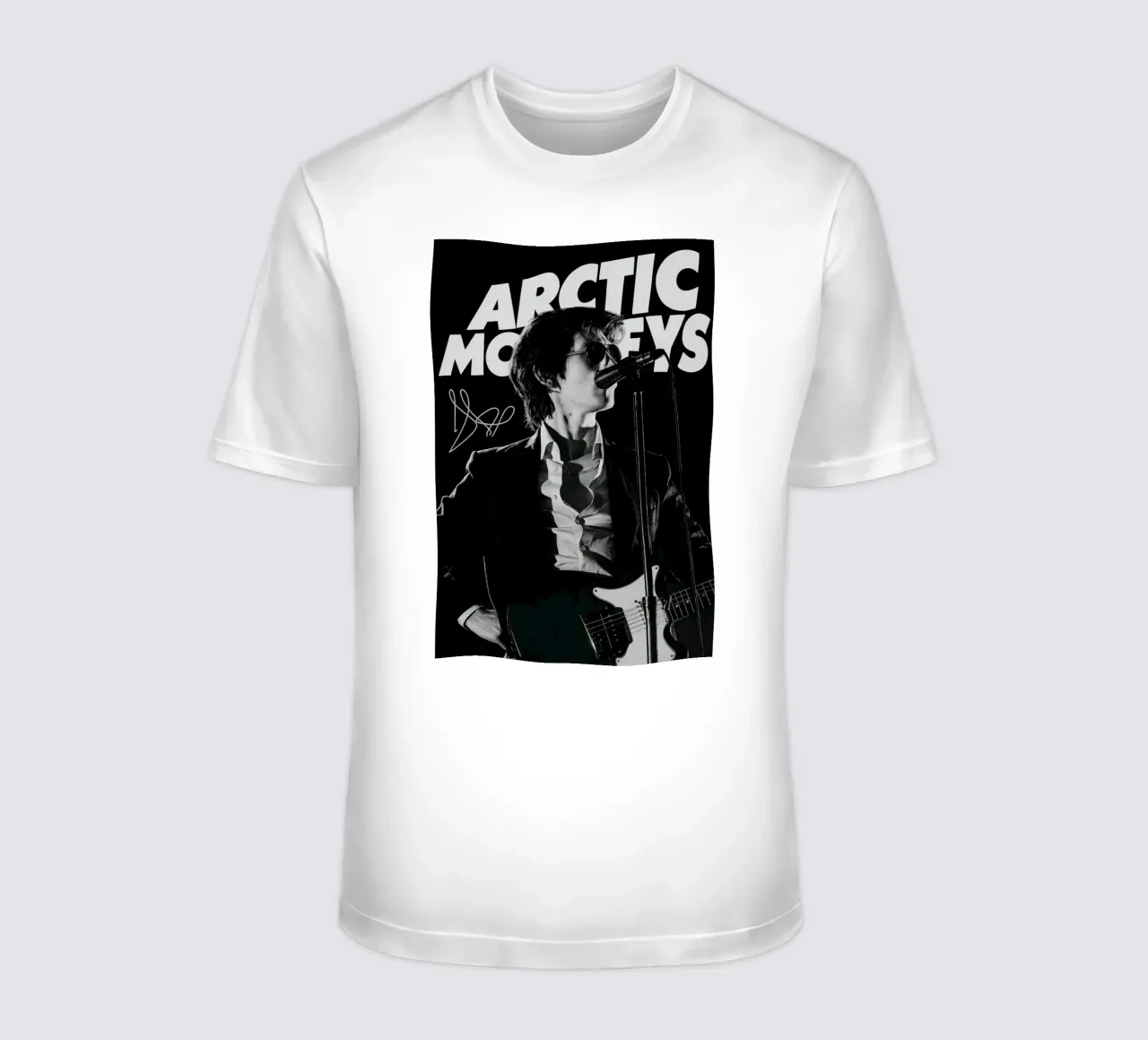 Vocalist Arctic Monkeys Black And White Alex Turner t-shirt da GleYYY