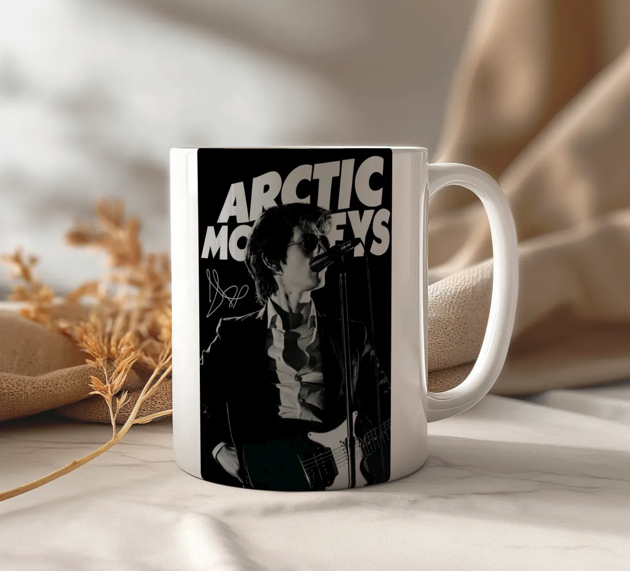 Vocalist Arctic Monkeys Black And White Alex Turner tazza in ceramica da GleYYY