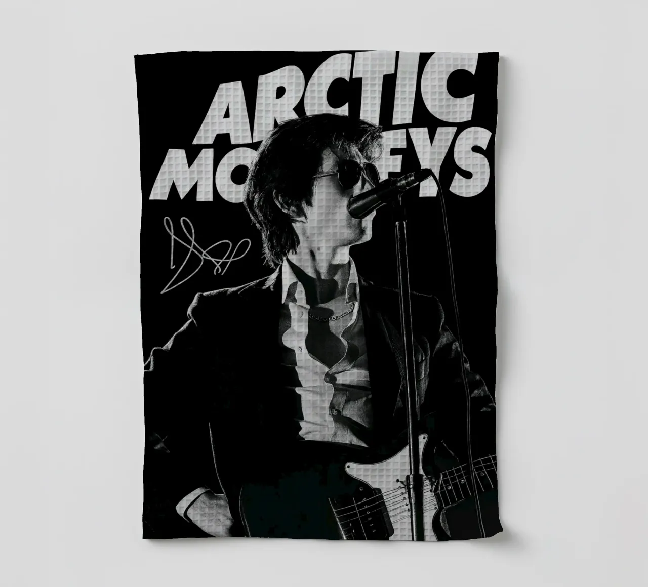 Vocalist Arctic Monkeys Black And White Alex Turner canovaccio da cucina da GleYYY