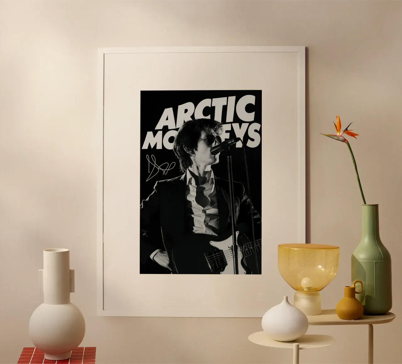 Vocalist Arctic Monkeys Black And White Alex Turner carta hahnemühle da GleYYY