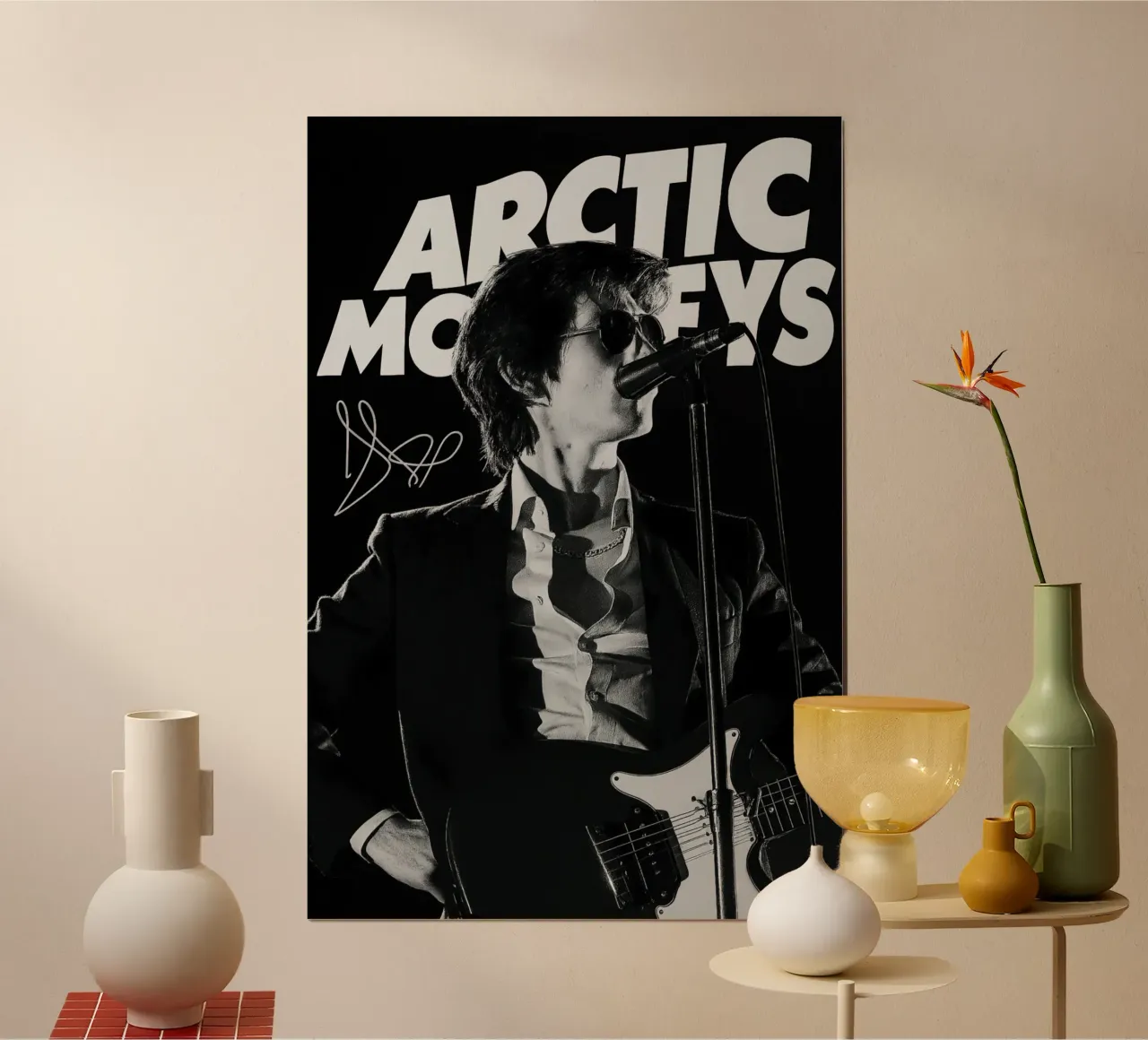 Vocalist Arctic Monkeys Black And White Alex Turner carta hahnemühle da GleYYY