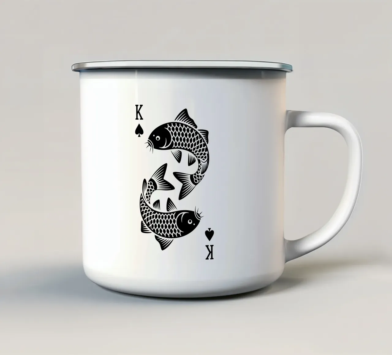 Re delle carpe - Carpe Royale e stile minimalista tazza in smalto da Plain Thoughts