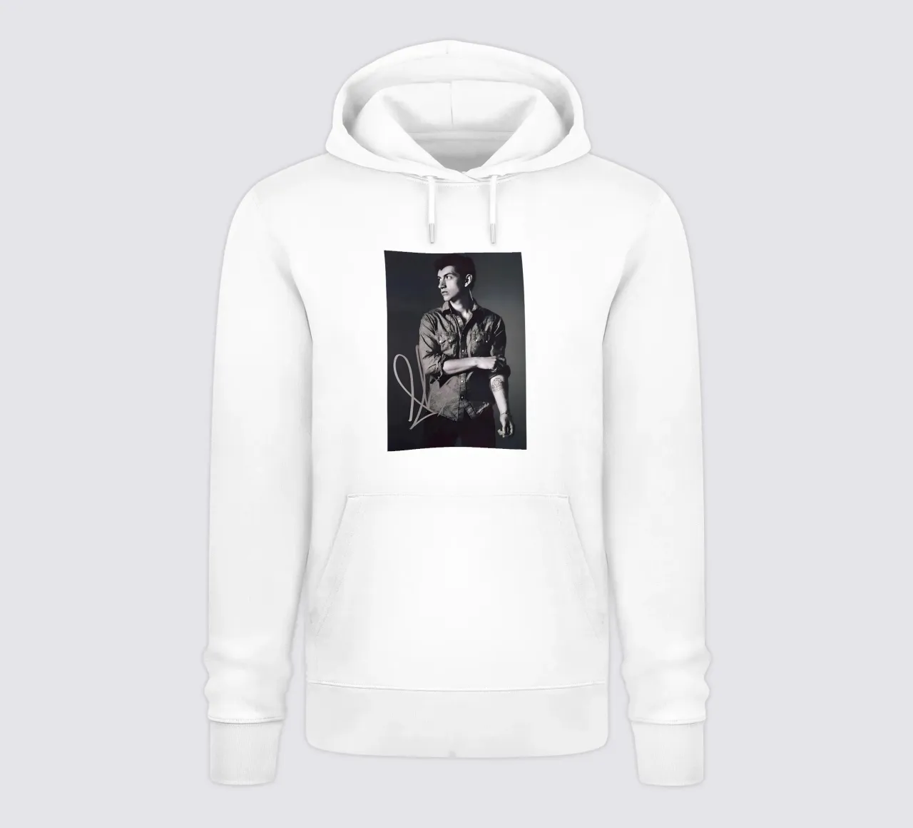 Alex Turner Style Black And White Arctic Monkeys Vocalist felpa con cappuccio da GleYYY