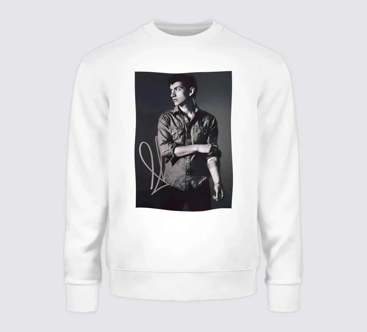 Alex Turner Style Black And White Arctic Monkeys Vocalist felpa da GleYYY