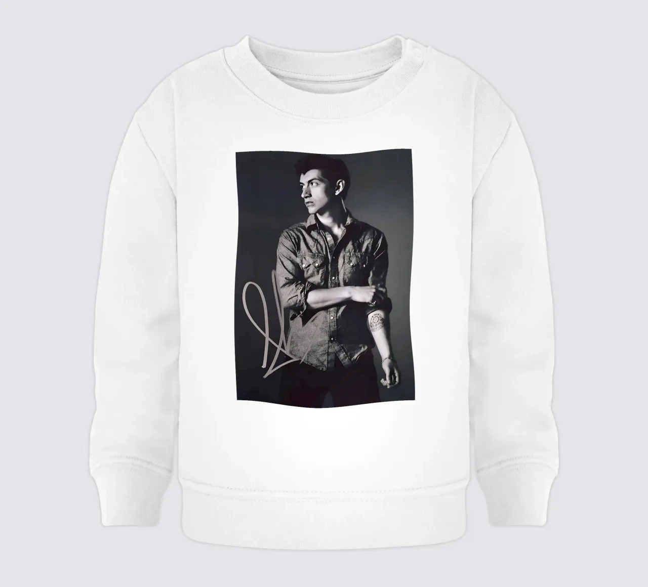 Alex Turner Style Black And White Arctic Monkeys Vocalist felpa neonato da GleYYY