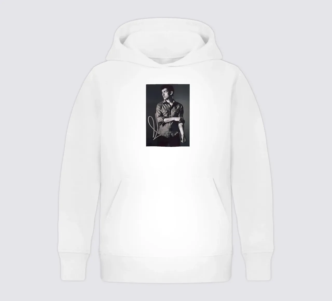 Alex Turner Style Black And White Arctic Monkeys Vocalist felpa bambino con cappuccio da GleYYY