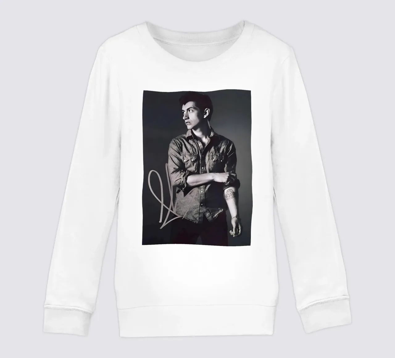 Alex Turner Style Black And White Arctic Monkeys Vocalist felpa bambino da GleYYY