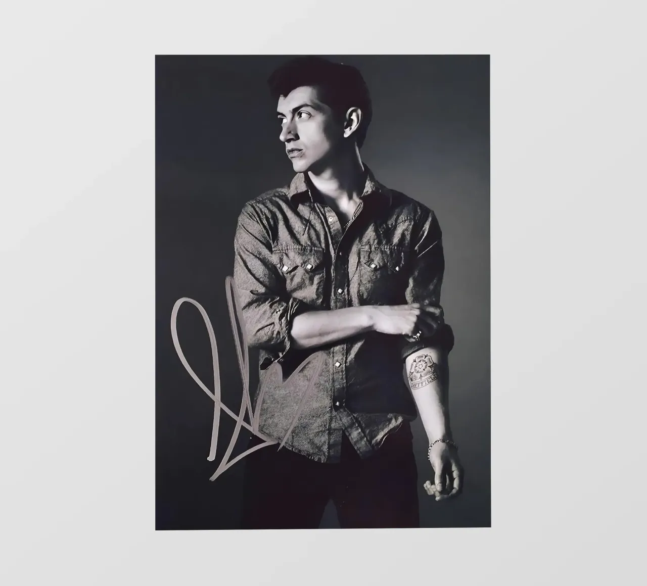 Alex Turner Style Black And White Arctic Monkeys Vocalist telo in pvc da GleYYY