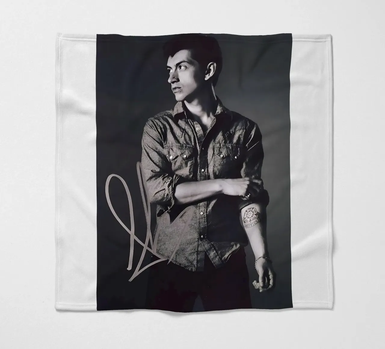 Alex Turner Style Black And White Arctic Monkeys Vocalist coperta in pile da GleYYY