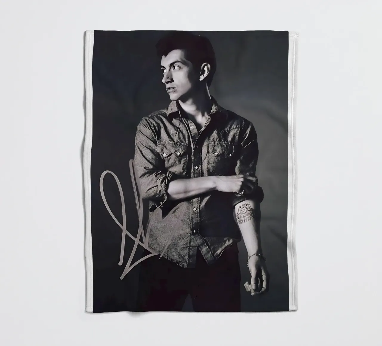 Alex Turner Style Black And White Arctic Monkeys Vocalist coperta in pile da GleYYY