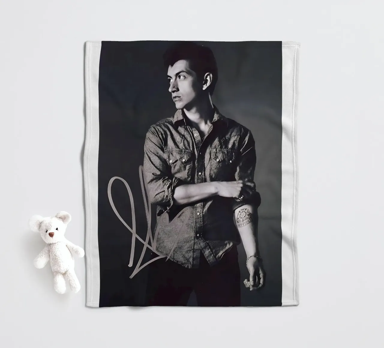 Alex Turner Style Black And White Arctic Monkeys Vocalist coperta in pile da GleYYY