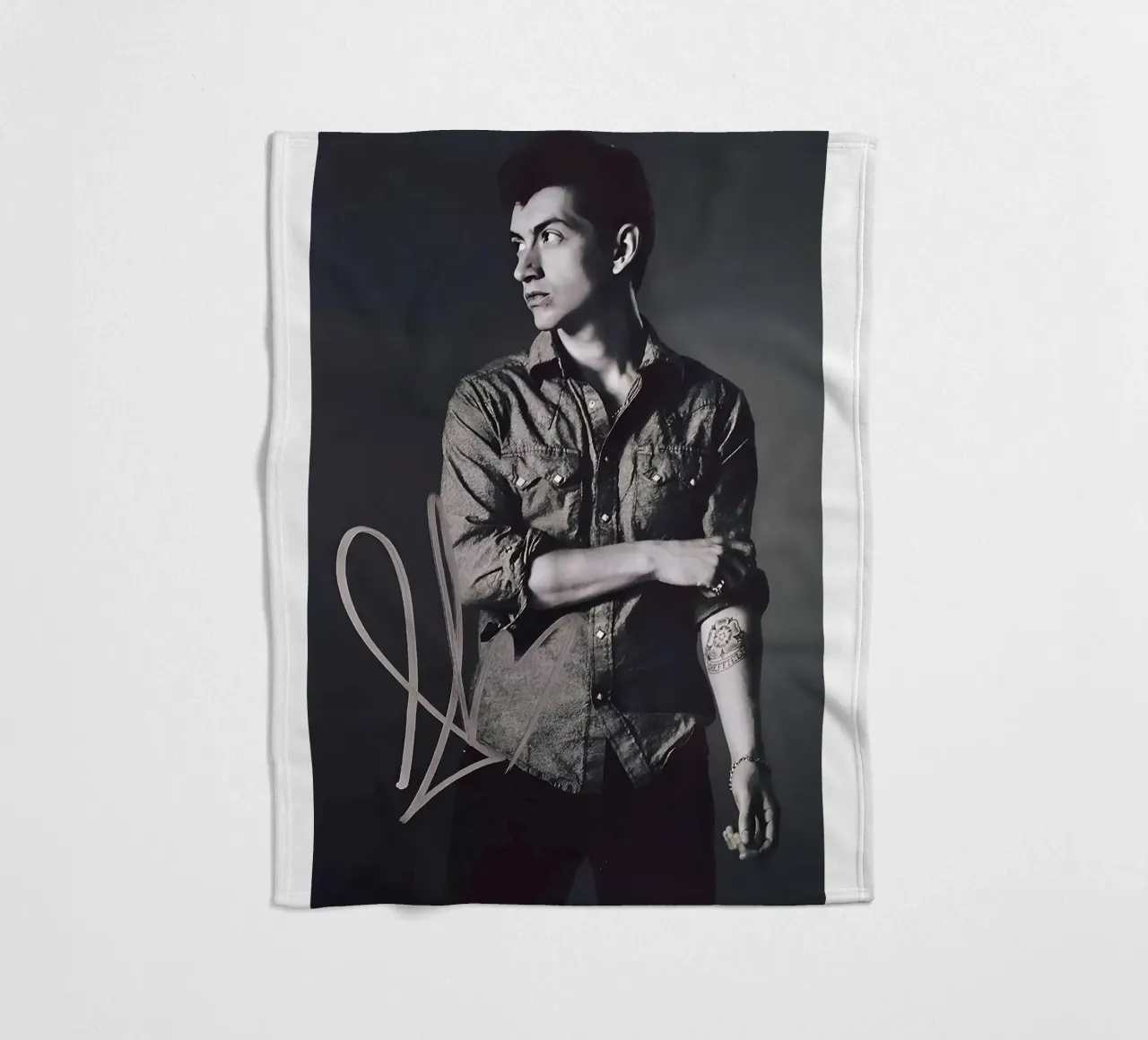 Alex Turner Style Black And White Arctic Monkeys Vocalist coperta in pile da GleYYY