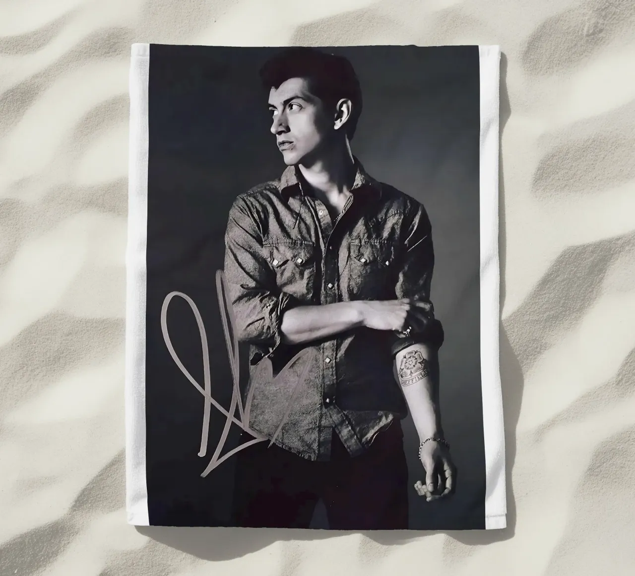 Alex Turner Style Black And White Arctic Monkeys Vocalist telo mare da GleYYY