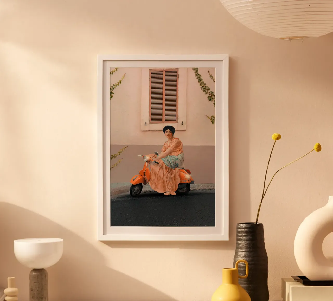 Ragazza scooter carta hahnemühle da Nathan
