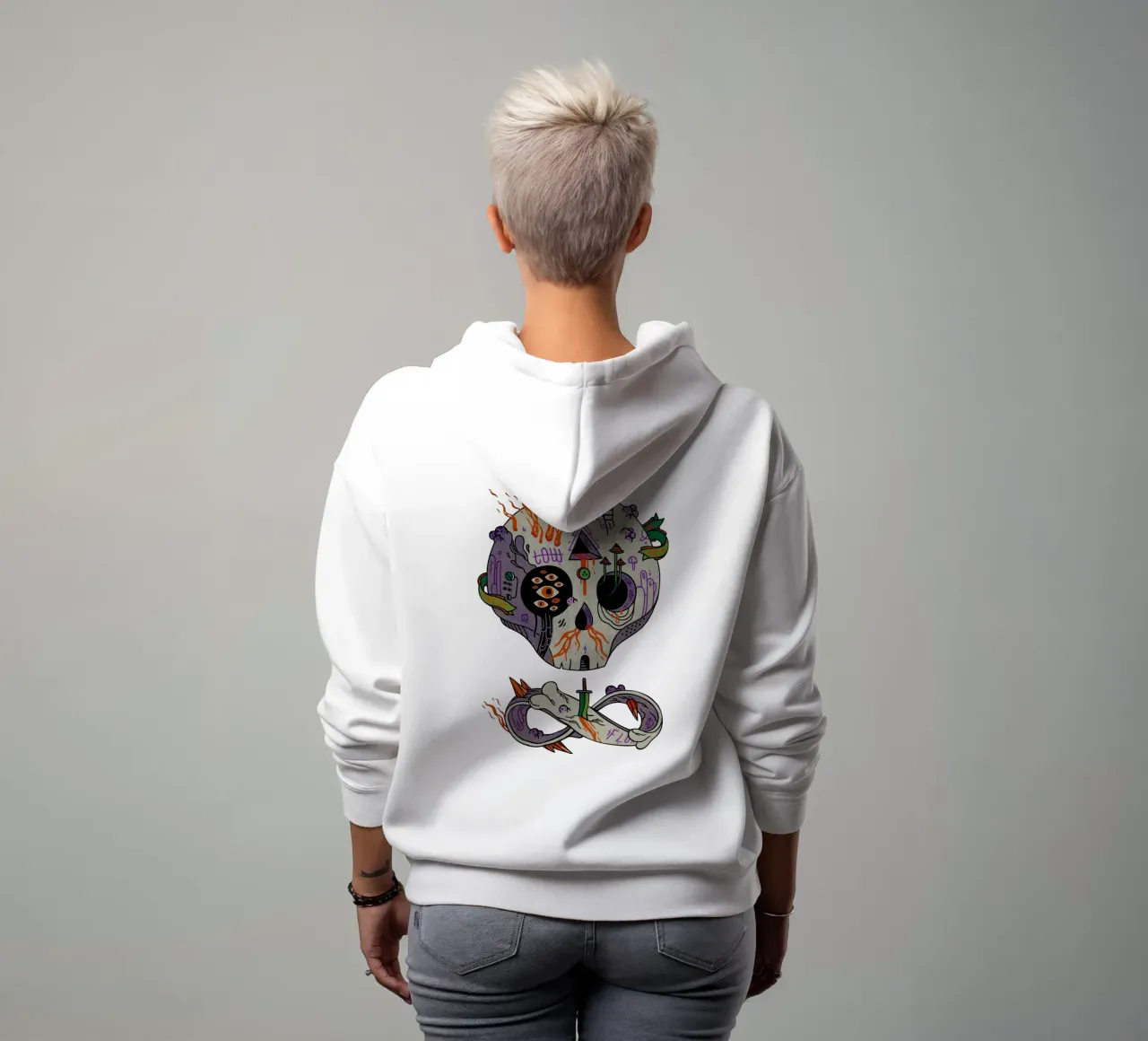 Skulls are Cool felpa con cappuccio da againstbound