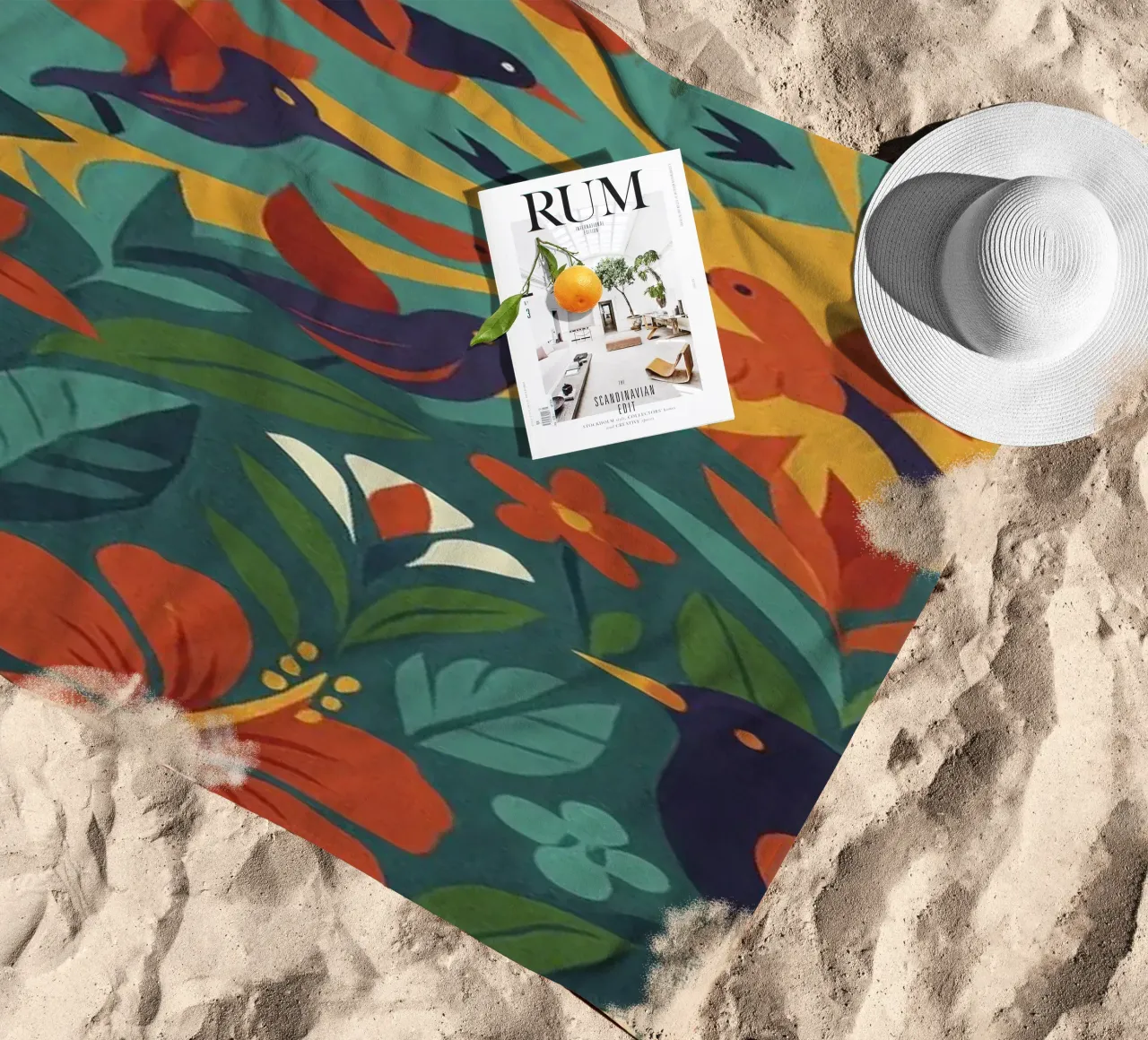 Poster invernale per la spiaggia - Poster retrò per il mare e l'ombrellone telo mare da JETLAG | affiches voyage