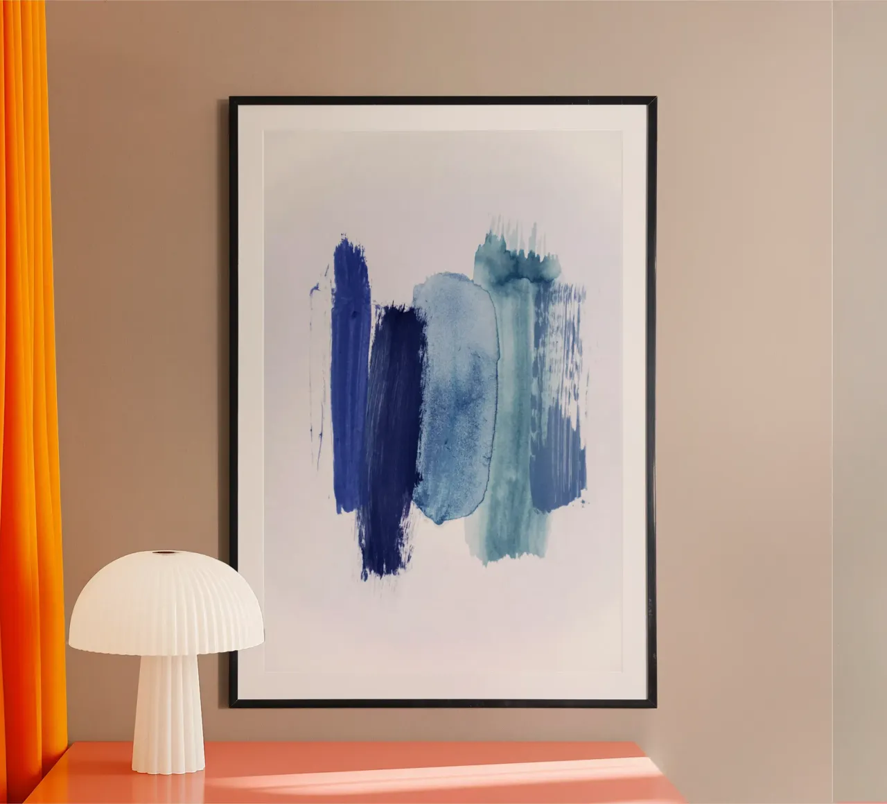 abstract aquarelle - blue shades of the OCEAN poster con telaio in legno da Studio Nahili