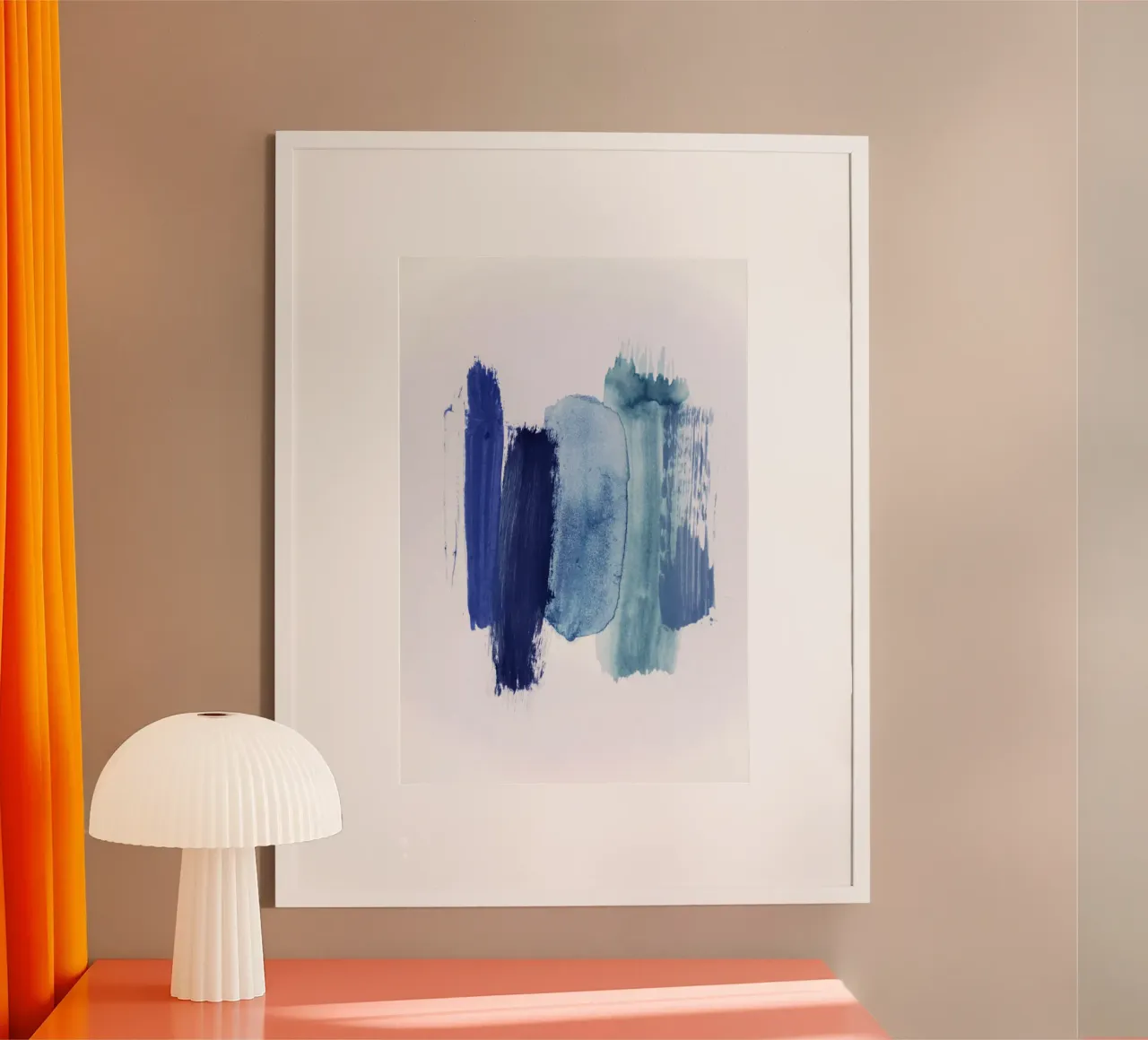 abstract aquarelle - blue shades of the OCEAN poster con telaio in legno da Studio Nahili