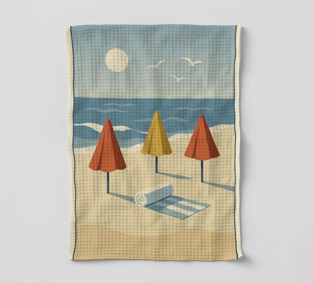 Poster vintage sulla spiaggia - Poster retrò sul sole e sul mare canovaccio da cucina da JETLAG | affiches voyage