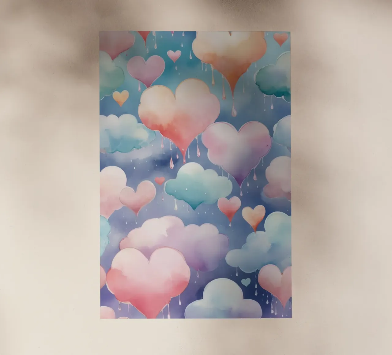 Cuore e nuvola acquerello pastello pellicola backlit da DesignDoodle