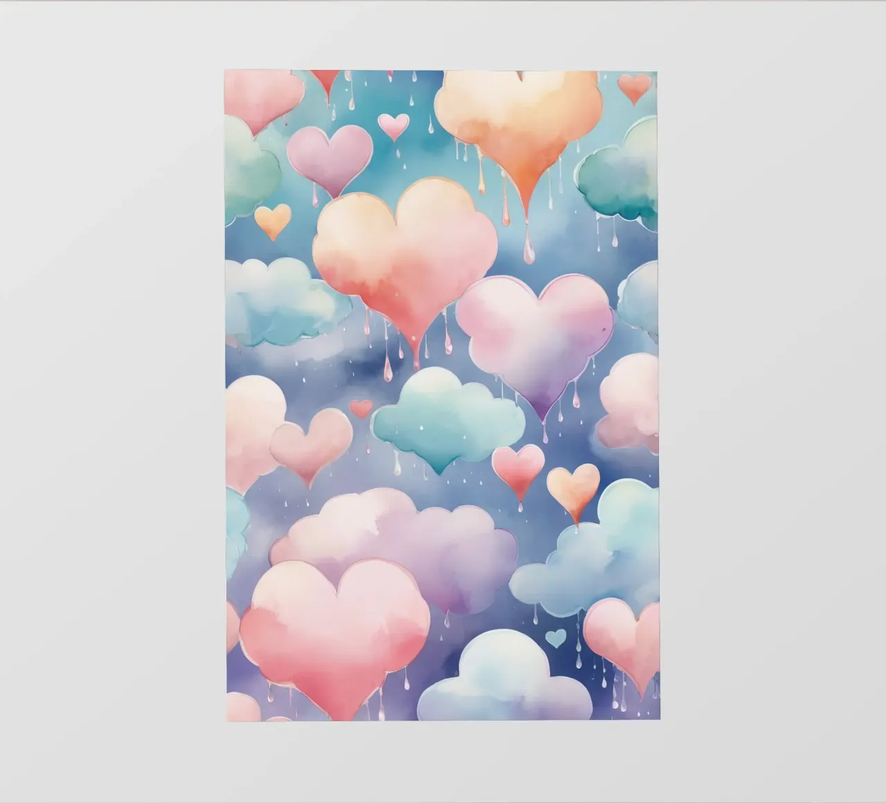 Cuore e nuvola acquerello pastello pellicola backlit da DesignDoodle