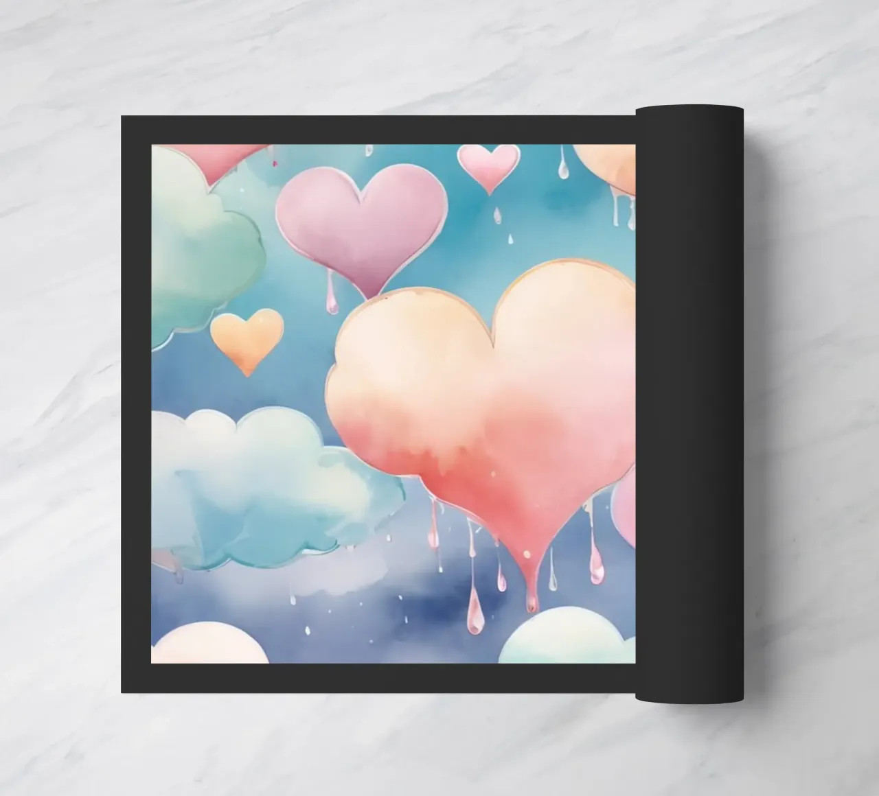 Cuore e nuvola acquerello pastello zerbino da DesignDoodle