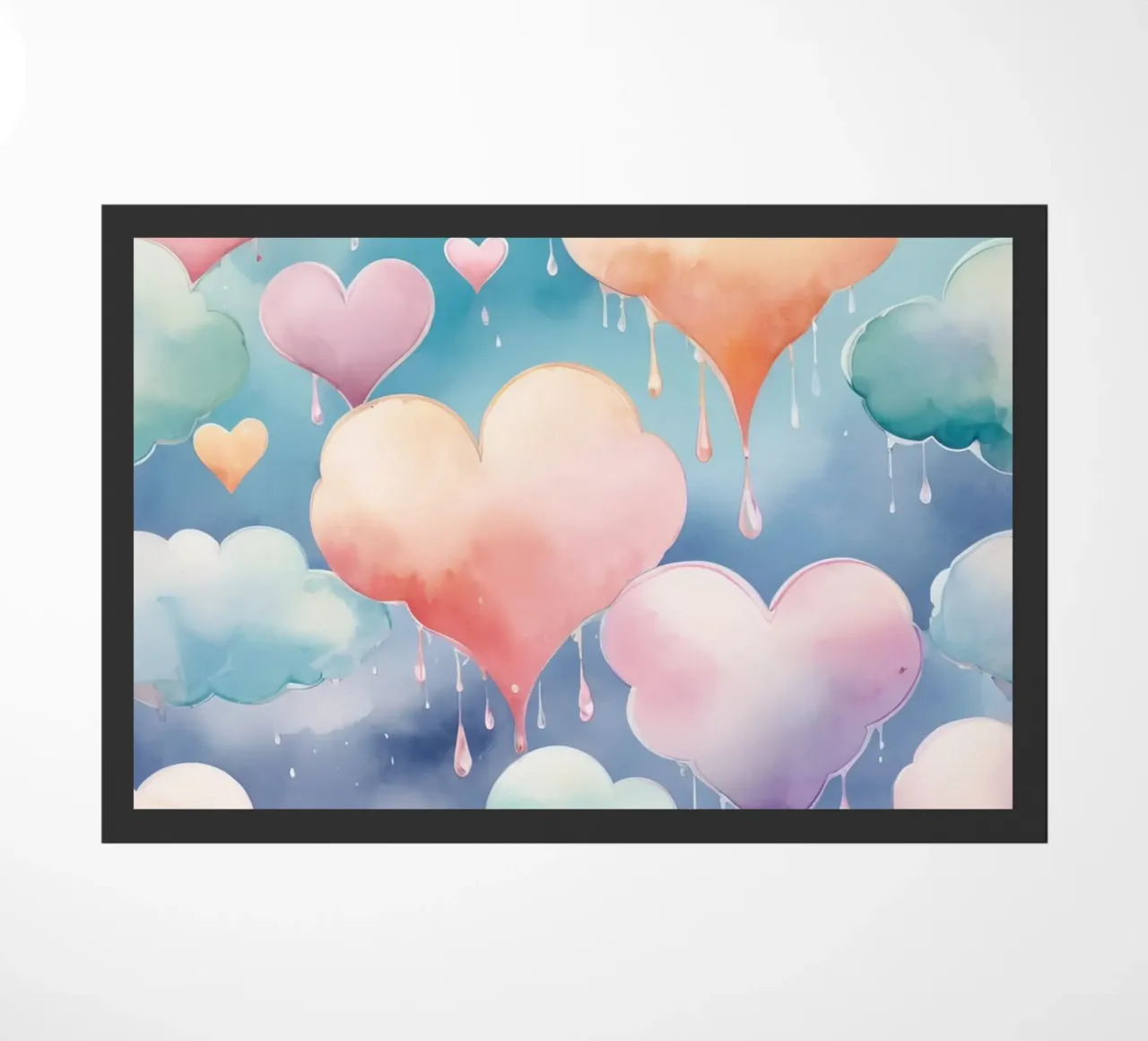 Cuore e nuvola acquerello pastello zerbino da DesignDoodle