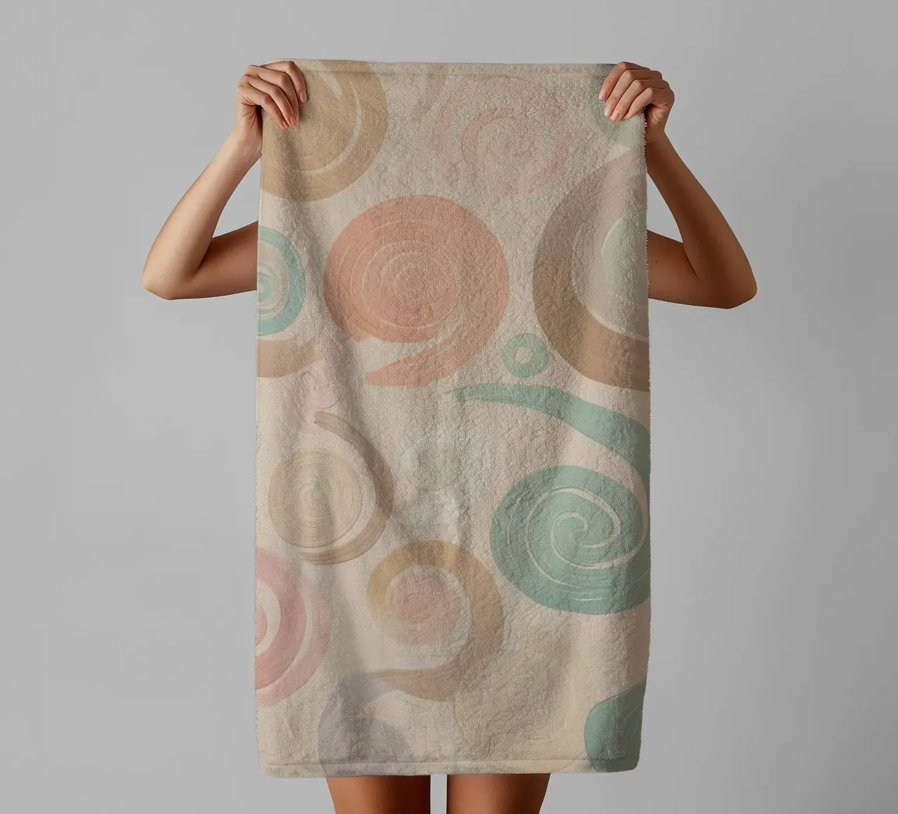 Pastel Spiral and Brushstroke Pattern towel by DesignDoodle