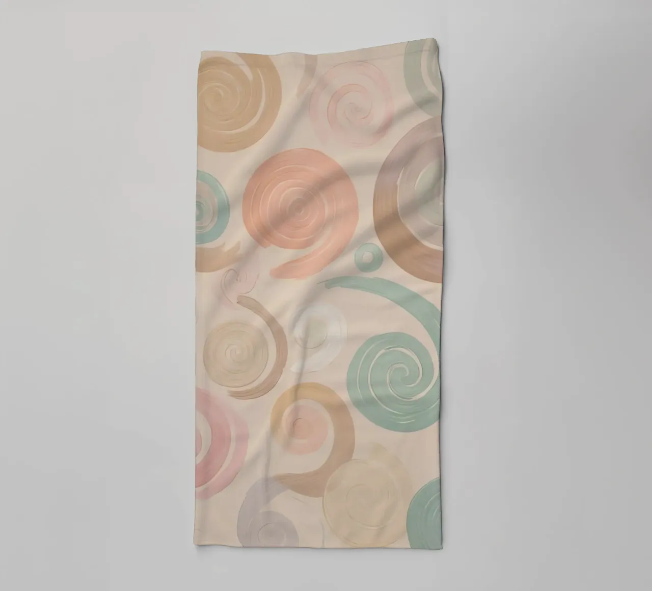 Pastel Spiral and Brushstroke Pattern towel by DesignDoodle